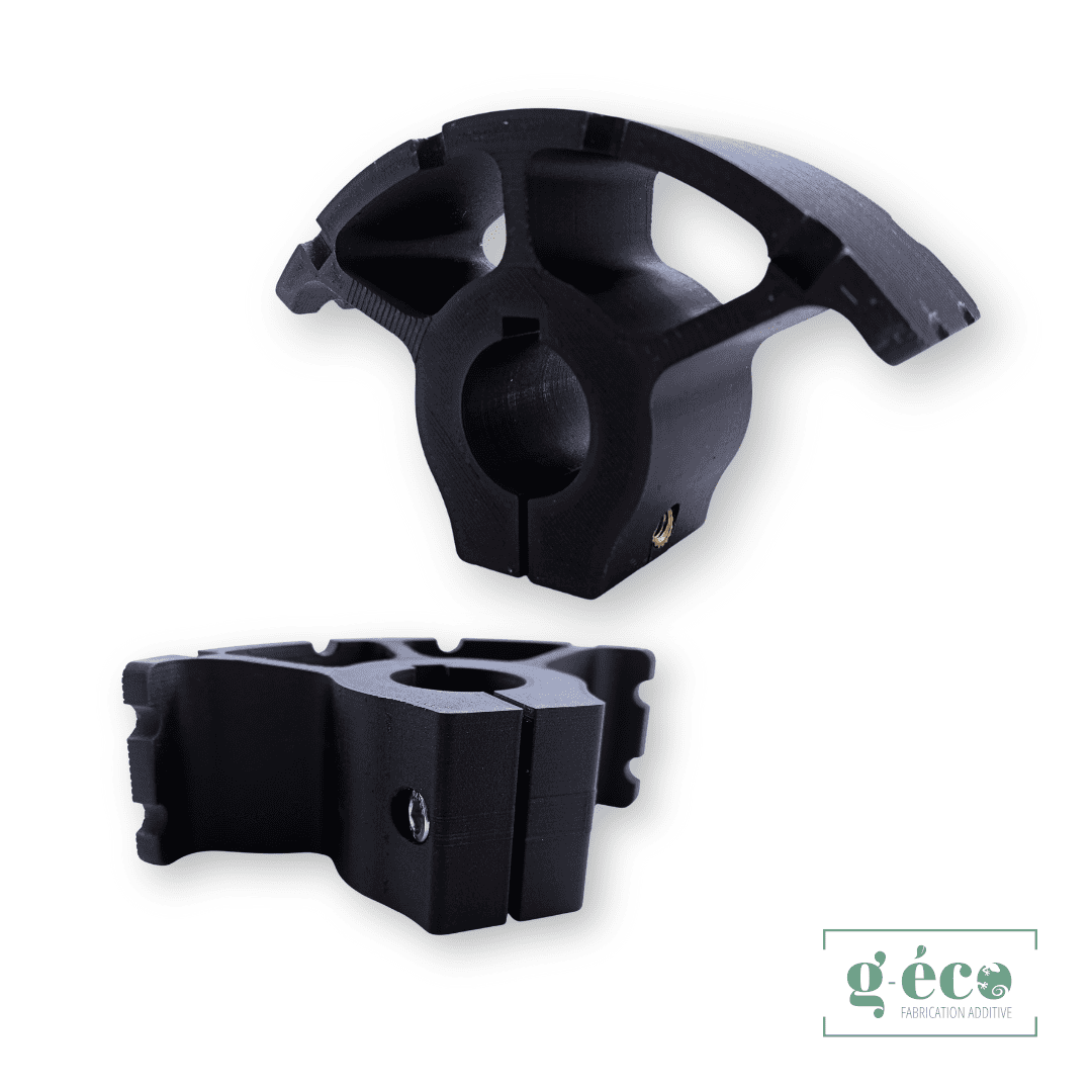 Pièce haute résistance mécanique en impression 3D PA6 chargé fibre de carbone, pour l'industrie