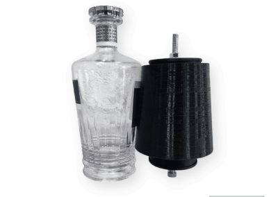 Mousse imprimée en 3D adaptée à la forme de la bouteille